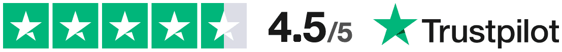 Rated 4.5 out of 5 on Trustpilot